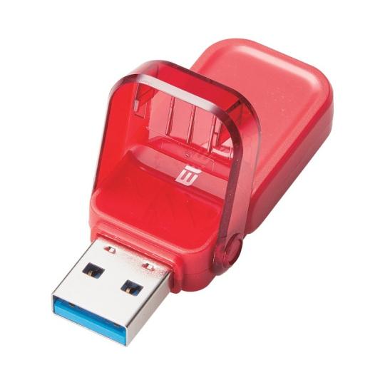 エレコム フリップキャップ式USBメモリ 64GB レッド MF-FCU3064GRD (63-54...