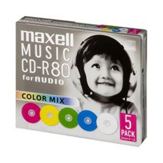 音楽用CD-R 5枚入 マクセル CDRA80MIX.SIP5S (63-6507-43)