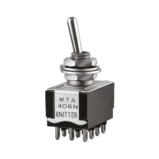 トグルスイッチ On -On 4極双投 4PDT パネルマウント 4 A @ 30 V dc (64...