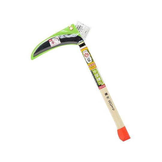 菊堂鋼付 両刃中厚鎌三日月型 オレンジ柄180mm 高儀 2007719 (64-4064-59)