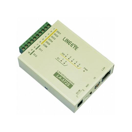 LAN接続型デジタルIOユニット オープンコレクタ5出力/フォトカプラ絶縁2入力 ラインアイ LA-...