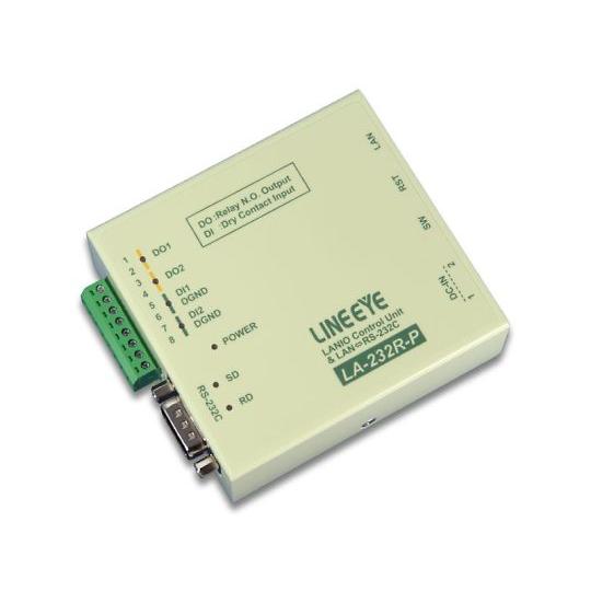 LAN接続型デジタルIOユニット+LAN<=>RS-232C変換 リレー接点2出力/ドライ接点2入力...