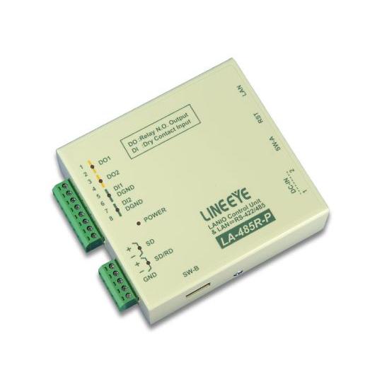 LAN接続型デジタルIOユニット+LAN<=>RS-422/485変換 リレー接点2出力/ドライ接点...