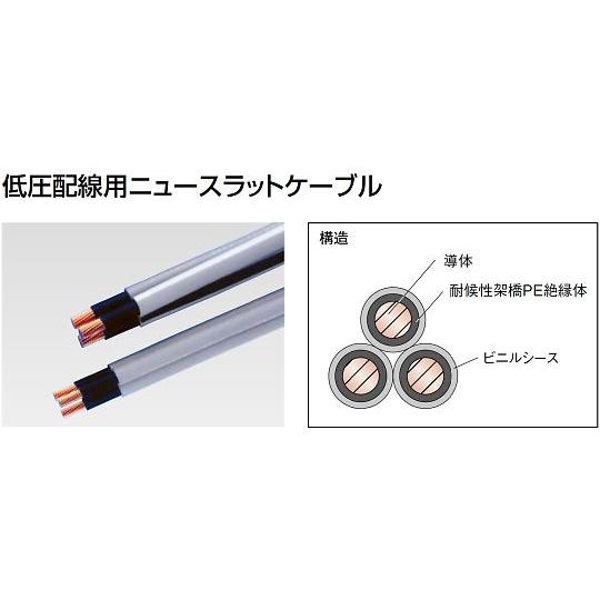 低圧配電用ニュースラットケーブル 10m タツタ電線 8SQX3C (64-6460-83)