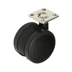 双輪キャスター 60mm プレート・ストップ無 ハイロジック 26373 (64-7747-10)