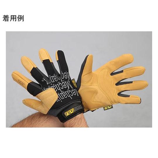 [Ｓ] メカニクスグローブ 合成革/黒・ブラウン EA353BY-321 (64-7839-80)