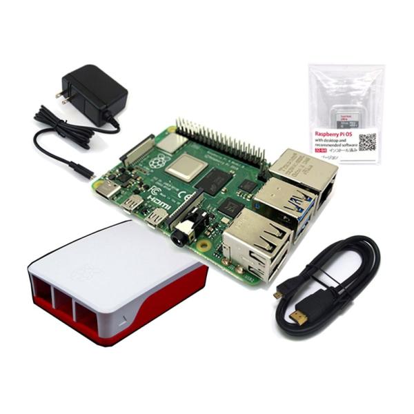 Raspberry Pi 4B 4GB スターターセット/レギュラー PD電源タイプ (64-887...