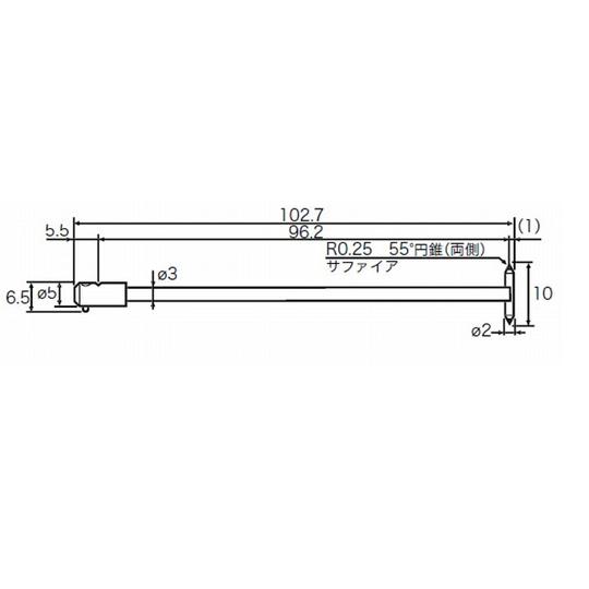 RONDCOM用測定子 溝 全長64.7mm 先端長さ10mm 東京精密 EM46000-S307 ...