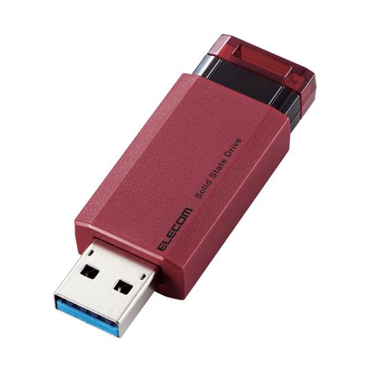 エレコム 外付けSSD ノック式 USB3.2 Gen2 対応 1TB レッド ESD-EPK100...