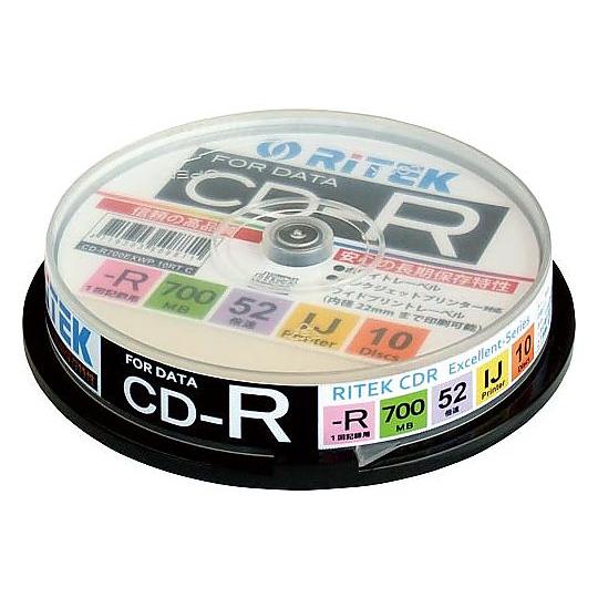 CD-Rデータ用 52倍速 IJ対応 10枚SP Ri-JAPAN CD-R700EXWP.10RT...