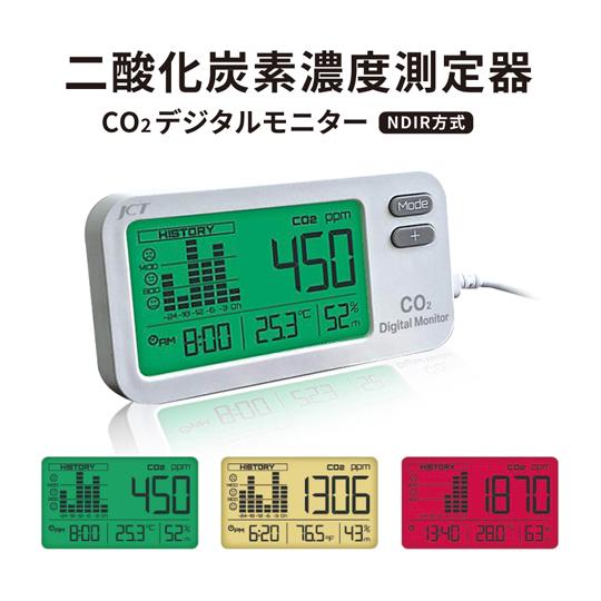 二酸化炭素濃度測定器 CO2デジタルモニター ジェイ・シー・ティ ZGm27 (65-0831-55...