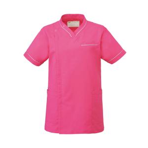 作業服 メディカルウェア ベルデクセル 男女兼用 スクラブ 上 チェリーピンク L ミドリ安全 VEM2011-UE-L (65-1241-24)の商品画像