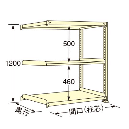 中量ラック アイボリー 3段 連結 荷重250kg/段 1200×1190×900mm 扶桑金属工業...