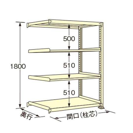 中量ラック アイボリー 4段 連結 荷重250kg/段 1800×1790×900mm 扶桑金属工業...