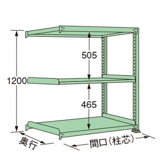 中量ラック グリーン 3段 連結 荷重150kg/段 1200×1490×600mm 扶桑金属工業 ...