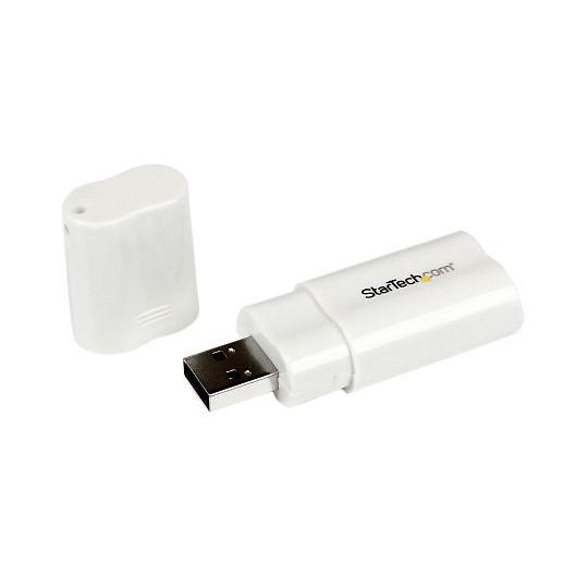 USBオーディオ/サウンド変換アダプタカード 1x USB A オス 2x 3.5mmミニジャック ...