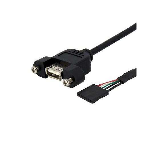 91cm USB2.0パネルマウント型USBヘッダピン変換ケーブル USBマザーボードヘッダー 5ピ...