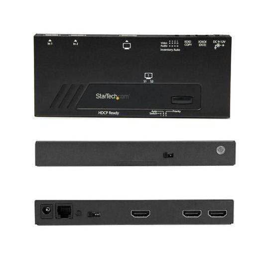 Startech 2入力1出力HDMIディスプレイ切替器/セレクター/スイッチ 4K 高速切替機能付...