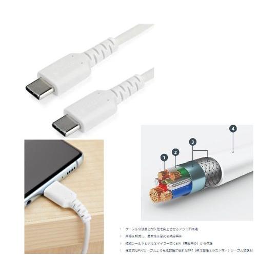 USB-C ケーブル/2m/USB 2.0/急速充電・データ転送/60W/アラミド繊維補強/オス・オ...