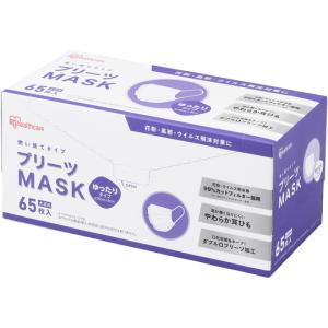 プリーツマスク ゆったり大きめ 65枚入 アイリスオーヤマ PN-NV65LL (65-2321-60)