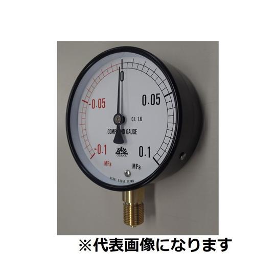 ブルドン管連成計 A形 圧力範囲 MPA ：-0.1〜0.1 旭計器 101-A630X0.1/-0...
