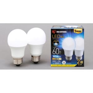 LED電球 E26 広配光2P 昼白色 60形 810lm アイリスオーヤマ LDA7N-G-6T62P (65-3748-21)