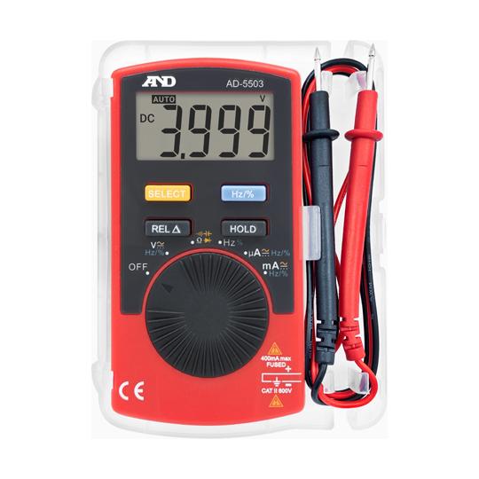 テストリード収納付ハードケース デジタルマルチメーター エー・アンド・デイ AD-5503 (65-...