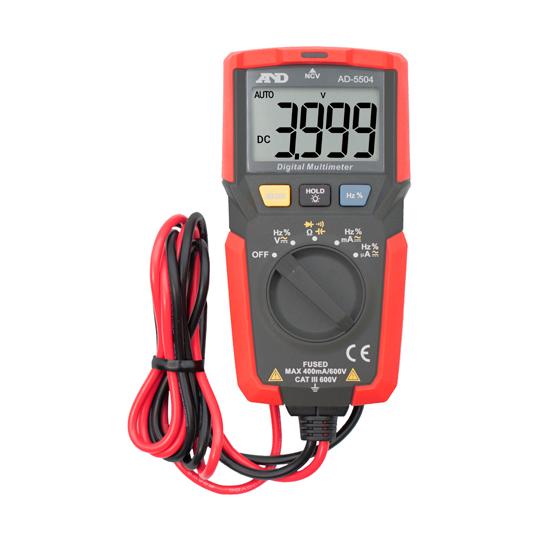 テストリード格納スペース付デジタルマルチメーター エー・アンド・デイ AD-5504 (65-390...