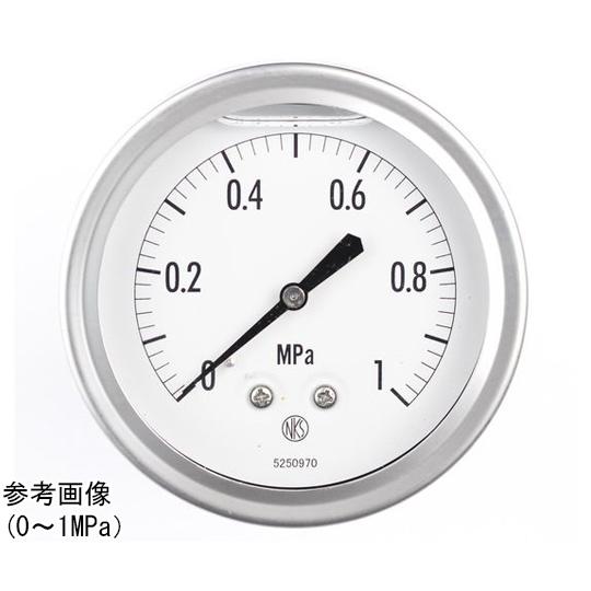 長野計器 グリセリン入圧力計 100Φ 25MPa GV47-133 (65-4322-52)