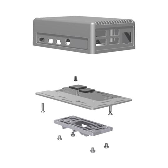 Raspberry Pi 4B 放熱型DINレールケース 熱伝導突起あり 63×30×98mm シル...