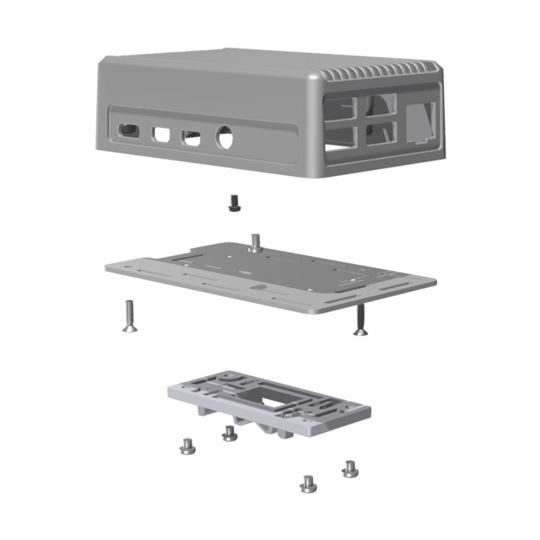 Raspberry Pi 4B 放熱型DINレールケース 熱伝導突起なし 63×30×98mm シル...