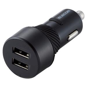 エレコム シガーチャージャー 抜け防止 24W USB-A×2 ブラック MPA-CCU14BK (65-5715-71)の商品画像