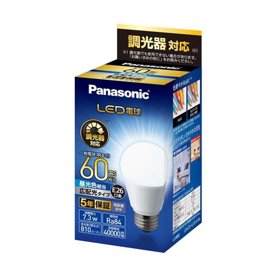 パナソニック LED電球調光60W形 LDA7DGDSK6 (65-6678-54)