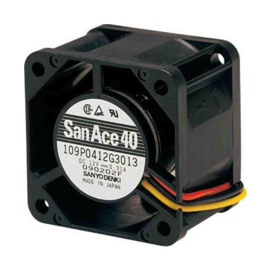 軸流ファン 電源電圧：12 V dc DC 40 x 40 x 28mm 山洋電気 109P0412...