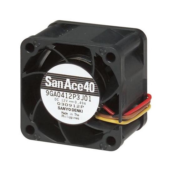 軸流ファン 電源電圧：12 V dc DC 40 x 40 x 28mm 山洋電気 9GA0412P...