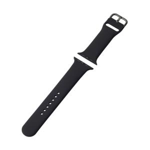 エレコム Apple Watch 45/44/42mm用バンド シリコン Lサイズ ブラック AW-45BDSCLBK (65-8642-84)の商品画像