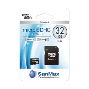 SanMax Technologies microSDメモリーカード Standardグレード 32GB SMS32U (65-8762-22)の商品画像