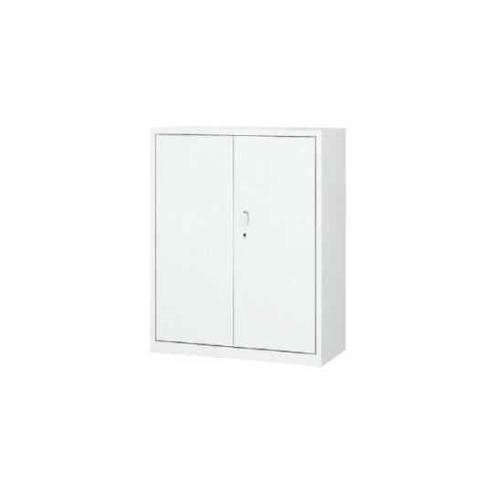 A4対応書庫 ホワイト 両開き H1120型 下置専用 アジャスター付 W900 3R-112-WH