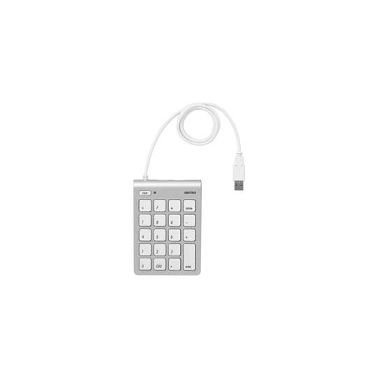 BUFFALO テンキーボード Mac用 スリム 独立キー シルバー BSTK08MSV (65-9...