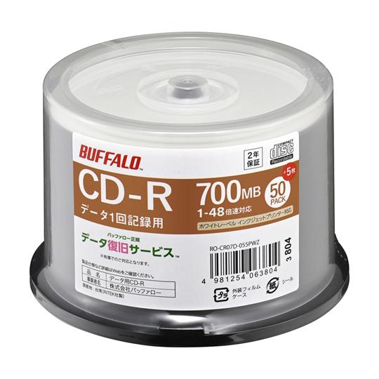 光学メディア CD-R PCデータ用 700MB 法人チャネル向け 50枚+5枚 RO-CR07D-...