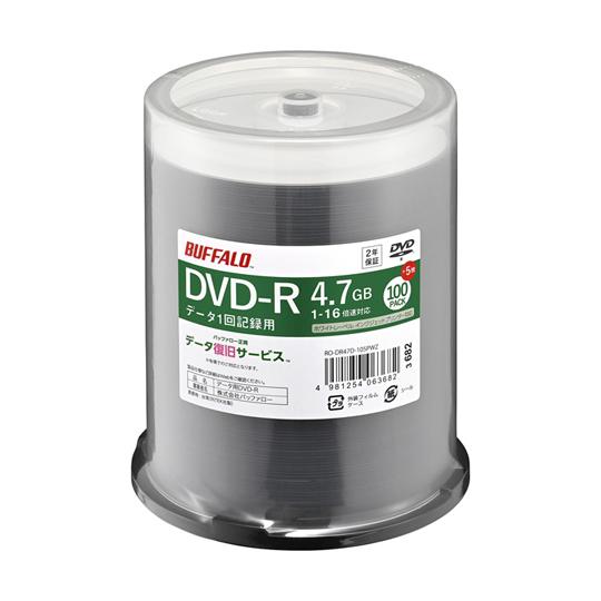 光学メディア DVD-R PCデータ用 4.7GB 法人チャネル向け 100枚+5枚 RO-DR47...