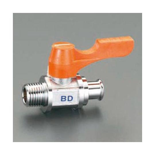 R 1/2"x12.0mm ミニボールバルブ ドレン用 EA425BD-410 (65-9253-7...