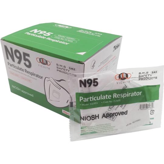 N95マスク 折り畳み式 排気弁付 20枚入 YICHITA JAPAN YQD95V (65-93...