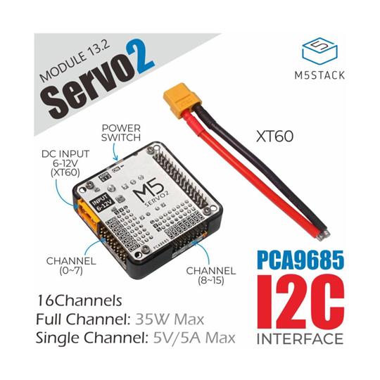 M5Stack用Servo2モジュール 16チャンネル サーボドライバ M5Stack M5STAC...