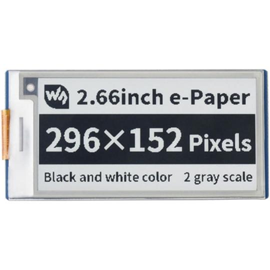 Raspberry Pi Pico用2.66インチ電子ペーパーEインクディスプレイモジュール (モノ...