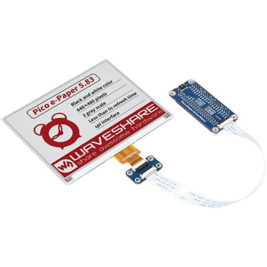 Raspberry Pi Pico用5.83インチ電子ペーパーEインクディスプレイモジュール WAV...