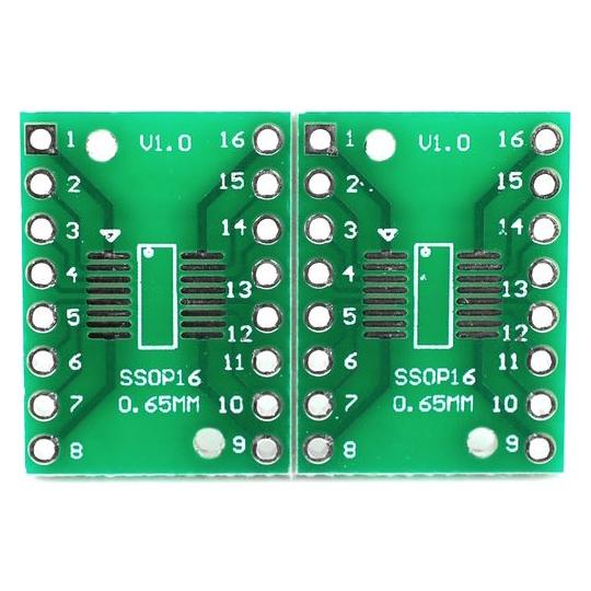 ピッチ変換基板 SOP16ピン 1.27mmピッチ 0.65mmピッチ SOP16 1.27-0.6...