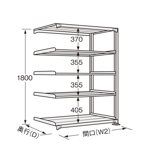 高耐食性めっき中量棚 300kg/段・連結・5段 1200×630×1800mm サカエ MB-13...