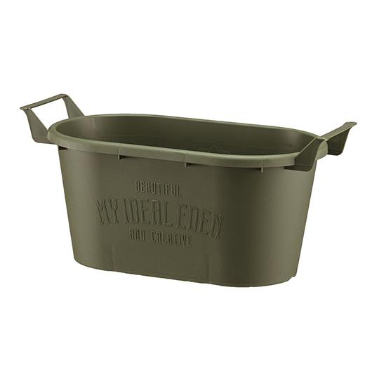 グロウコンテナ オーバル33型 グリーン 大和プラスチック  (67-4527-81)