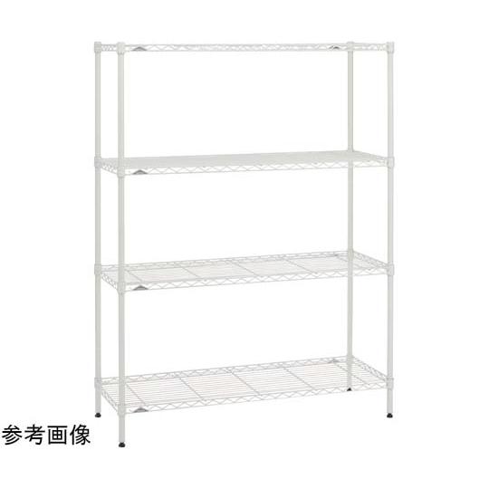 ベーシックシリーズ ワイヤーシェルフ W900×D350×H1200mm 3段 ホワイト エレクター...